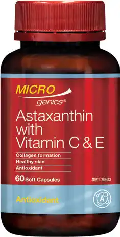 Amcal Pharmacies Microgenics Astaxanthin High Strength With Vitamin C & E 60 Capsules offer