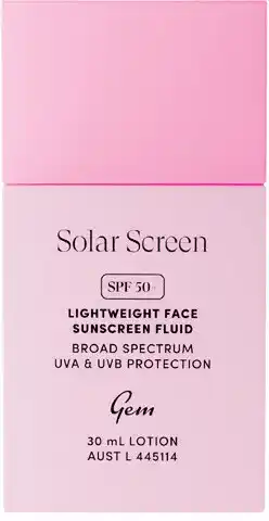 Priceline GEM Solar Screen SPF 50+ Lightweight Face Sunscreen Fluid offer