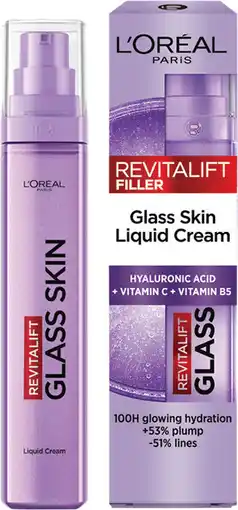 Priceline L'Oréal Paris Revitalift Filler Glass Skin Liquid Cream Face Moisturiser offer