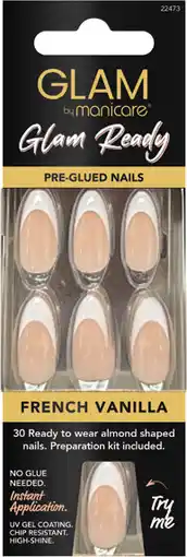 Priceline Glam by Manicare Pre-Glued Press-On Nails French Vanilla 30 Pieces offer