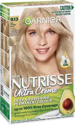 Priceline Garnier Nutrisse 9.13 Light Ash Beige Blonde offer