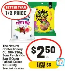 IGA The Natural Confectionery Co. Sour Patch Kids or Pascal Lollies offer