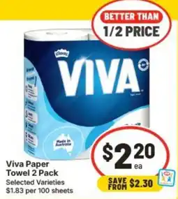 IGA Viva Paper Towel 2 Pack offer