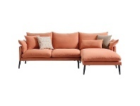 LivingStyles Tilly Fabric Corner Sofa, 3 Seater with RHF Chaise, Copper offer