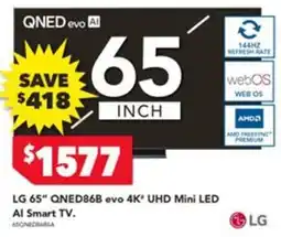 Harvey Norman LG 65" QNED86B evo 4K UHD Mini LED AI Smart TV offer