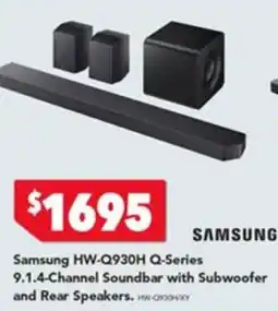 Harvey Norman Samsung HW-Q930H Q-Series 9.1.4-Channel Soundbar with Subwoofer and Rear Speakers offer