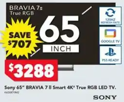 Harvey Norman Sony 65" BRAVIA 7 II Smart 4K True RGB LED TV offer