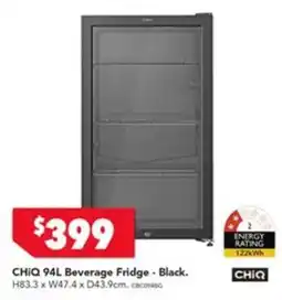 Harvey Norman CHIQ 94L Beverage Fridge - Black. offer