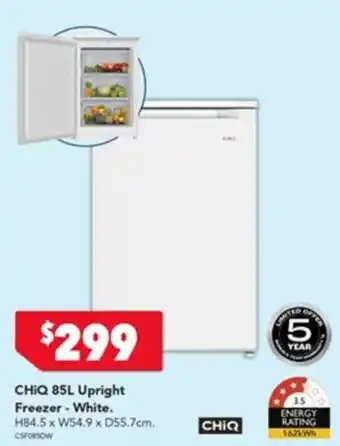 Harvey Norman CHiQ 85L Upright Freezer - White offer