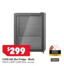 Harvey Norman ChiQ 64L Bar Fridge - Black offer