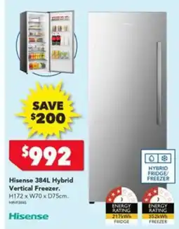 Harvey Norman Hisense 384L Hybrid Vertical Freezer offer