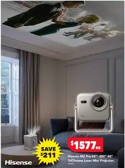 Harvey Norman Hisense M2 Pro 65"- 200" 4K TriChroma Laser Mini Projector offer