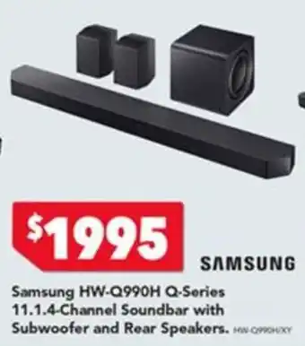 Samsung HW-Q990H Q-Series 11.1.4-Channel Soundbar with Subwoofer and Rear Speakers