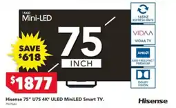 Harvey Norman Hisense 75" U7S 4K" ULED MiniLED Smart TV offer