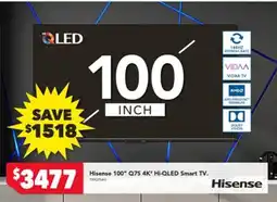 Harvey Norman Hisense 100" Q7S 4K" Hi-QLED Smart TV offer
