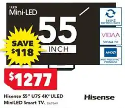 Harvey Norman Hisense 55" U7S 4K" ULED MiniLED Smart TV offer