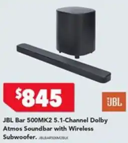 Harvey Norman JBL Bar 500MK2 5.1-Channel Dolby Atmos Soundbar with Wireless Subwoofer offer