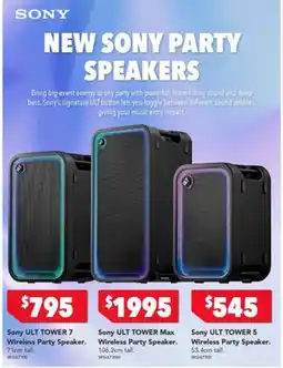 Harvey Norman Sony ULT TOWER 5 Wireless Party Speaker offer