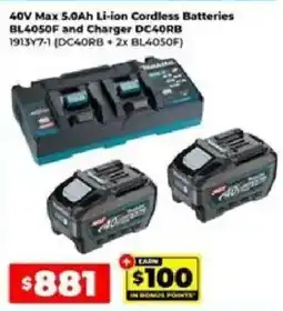 Sydney Tools 40V Max 5.0Ah Li-ion Cordless Batteries BL4050F and Charger DC40RB offer