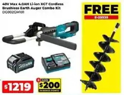 Sydney Tools Makita 40V Max 4.0AH Li-ion XGT Cordless Brushless Earth Auger Combo Kit offer