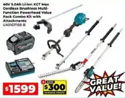 Sydney Tools Makita 40V 5.0Ah Li-ion XGT Max Cordless Brushless Multi-Function Powerhead Value Pack Combo Kit offer