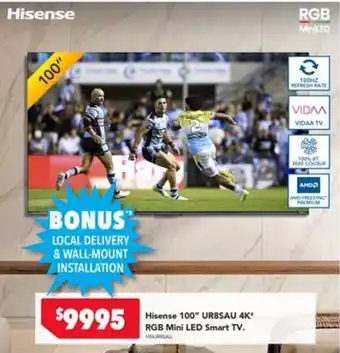 Hisense 100" UR8SAU 4K RGB Mini LED Smart TV