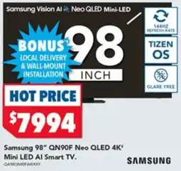 Harvey Norman Samsung 98" QN90F Neo QLED 4K Mini LED AI Smart TV offer