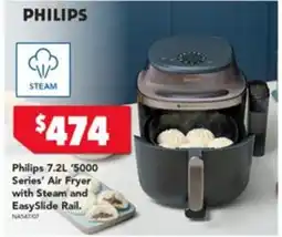 Harvey Norman Philips 7.2L '5000 Series' Air Fryer with Steam and EasySlide Rail offer