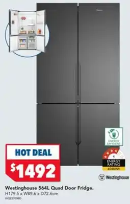 Harvey Norman Westinghouse 564L Quad Door Fridge offer
