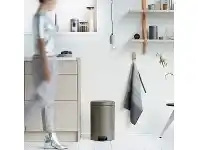 LivingStyles Brabantia NewIcon Pedal Waste Bin, 3 Litre, Platinum offer