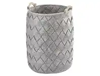 Aquanova Amy Felt Laundry Basket, 75 Litre, Silver Grey