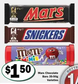 Friendly Grocer Mars Chocolate Bars Varieties offer