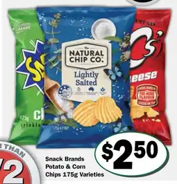 Friendly Grocer Snack Brands Potato & Corn Chips 175g Varieties offer
