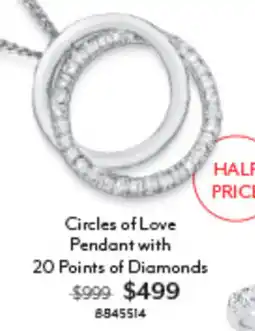 Angus & Coote Circles of Love Pendant with 20 Points of Diamonds offer