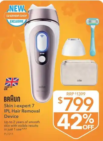 Braun Skin i-expert 7 IPL Hair Removal Device