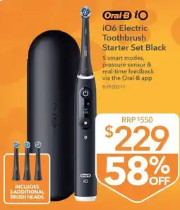 Shaver Shop Oral-B iO iO6 Electric Toothbrush Starter Set Black offer