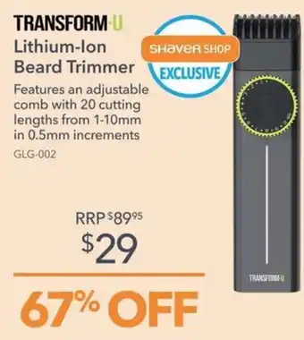 Transform-u Lithium-ion Beard Trimmer
