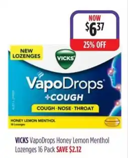 Wizard Pharmacy Vicks VapoDrops Honey Lemon Menthol Lozenges offer