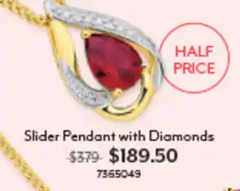 Slider Pendant with Diamonds