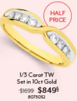 1/3 Carat TW Set in 10ct Gold