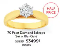 Angus & Coote 70 Point Diamond Solitaire Set in 18ct Gold offer