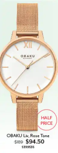 Angus & Coote Obaku Liv, Rose Tone offer