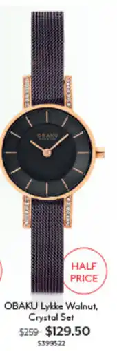 Angus & Coote OBAKU Lykke Walnut, Crystal Set offer