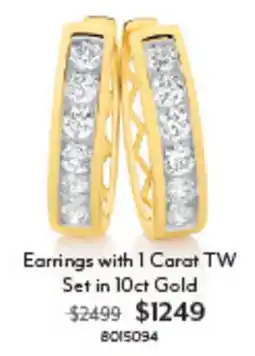 Angus & Coote Earrings with 1 Carat TW Set in 10ct Gold offer