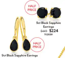 Angus & Coote 9ct Black Sapphire Earrings offer