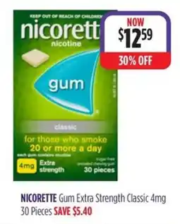 Wizard Pharmacy Nicorette Gum Extra Strength Classic 4mg offer