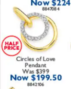 Prouds Circles of Love Pendant offer