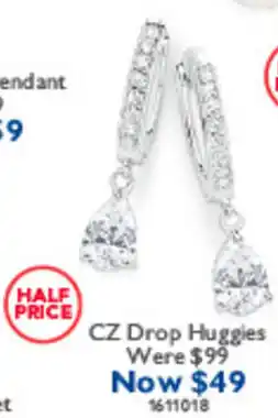 Prouds CZ Drop Huggies offer
