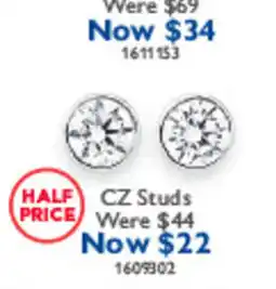 Prouds CZ Studs offer