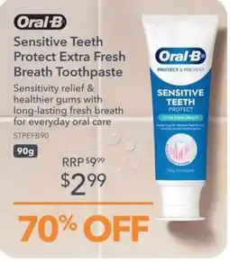 Shaver Shop Oral-B Sensitive Teeth Protect Extra Fresh Breath Toothpaste offer